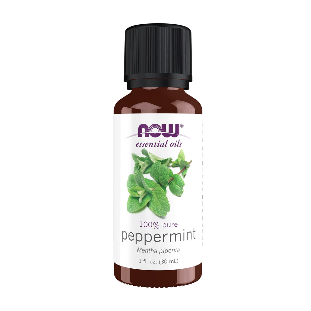 NOW Peppermint Oil 1oz bottle front view