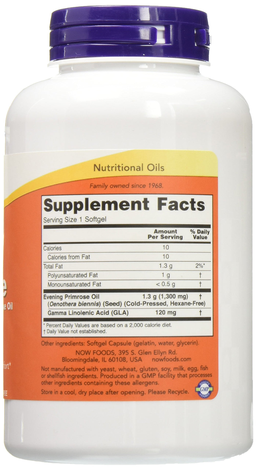NOW Foods Primrose Oil packaging and label