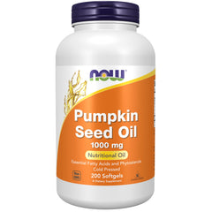 NOW Supplements Pumpkin Seed Oil 1000 mg bottle with label