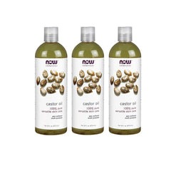 NOW Solutions Castor Oil 100% Pure bottle (16 oz) – 3-count
