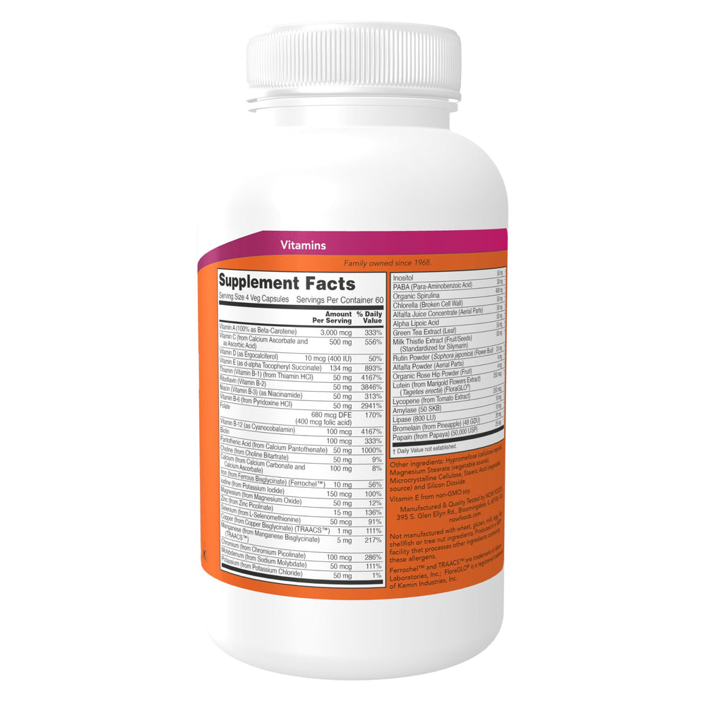 Organic spirulina and chlorella in NOW Special Two multivitamin
