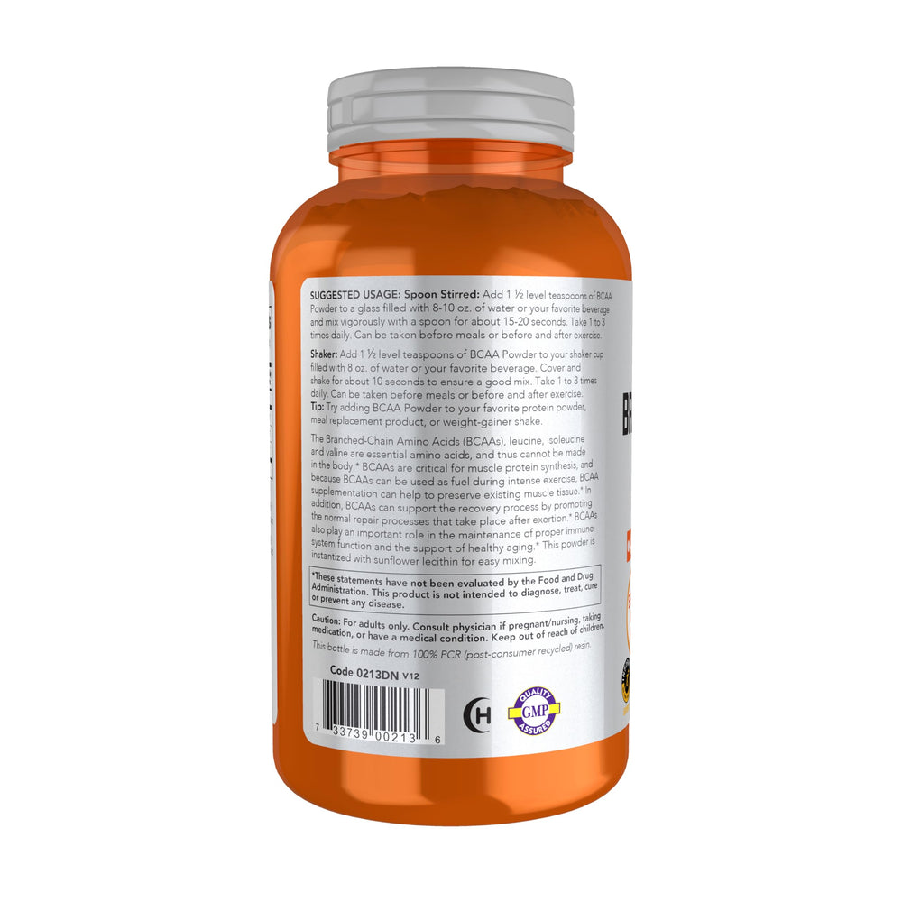 BCAA powder ingredients panel