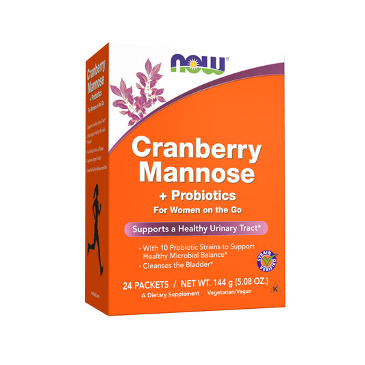 NOW Cranberry Mannose Probiotics product box front
