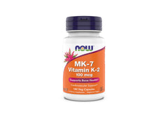 Now Supplements MK-7 Vitamin K-2 100 mcg bottle with vegan capsules