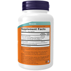 NOW Tri-Chromium 500 mcg Cinnamon bottle back with dosage directions
