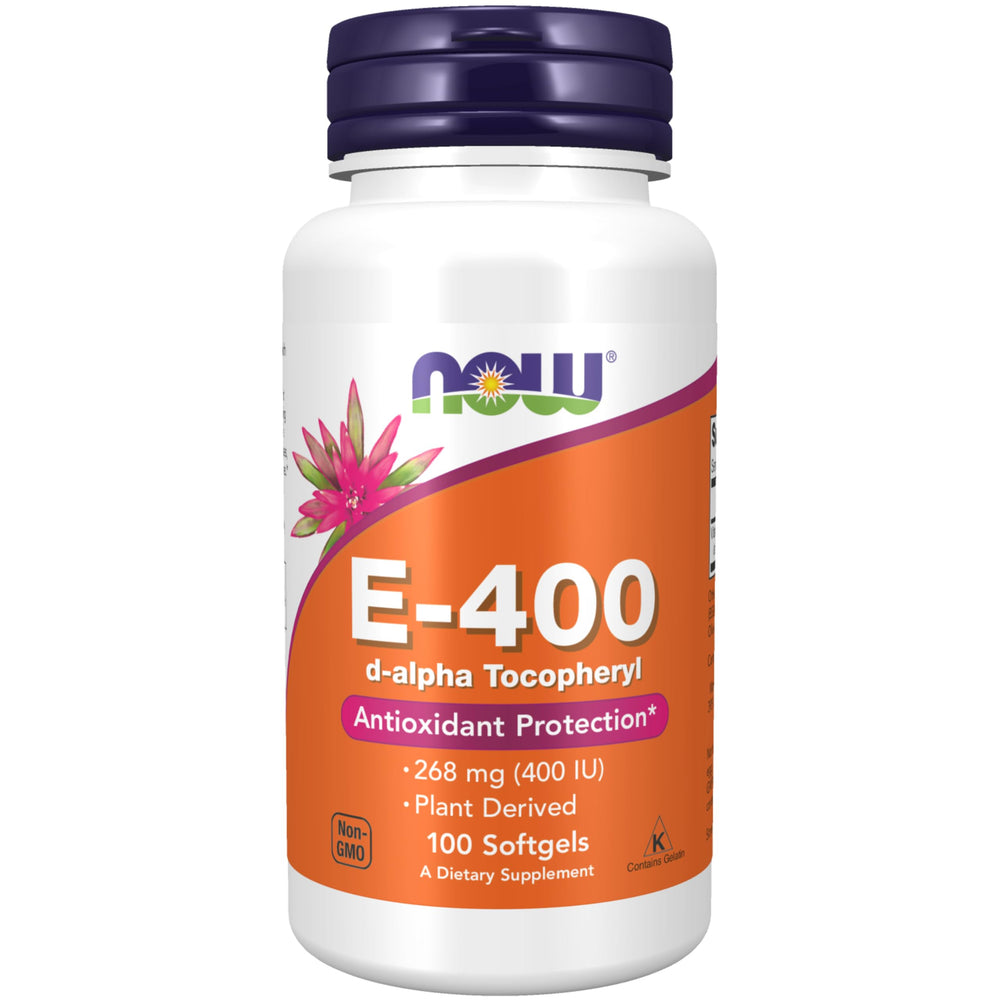 NOW Vitamin E 400 IU softgels bottle