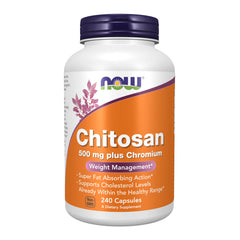 NOW Chitosan 500 mg plus Chromium bottle label