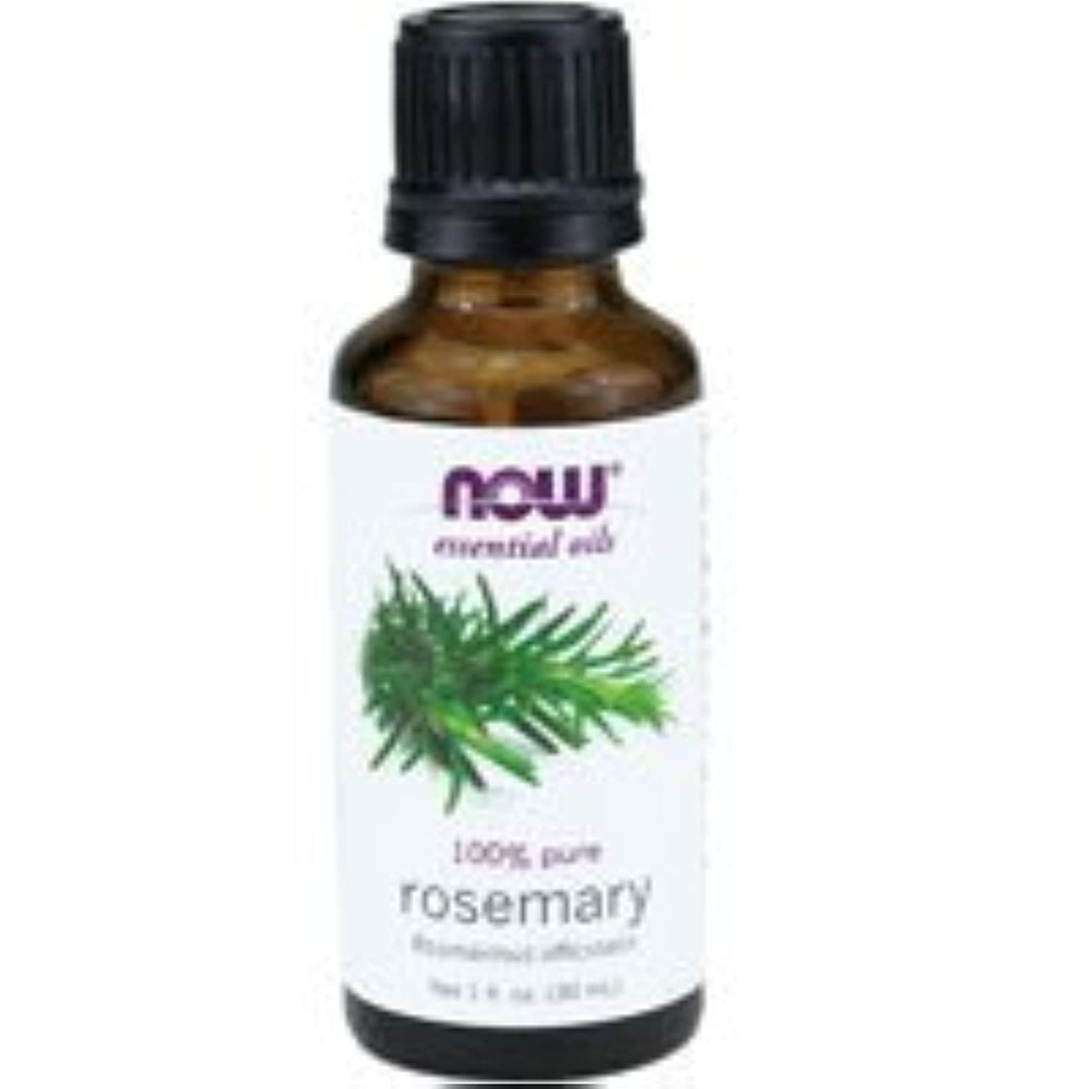 NOW Foods Rosemary Oil steam-distilled from flowering tops for pure aromatherapy use.
