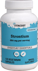 NSI Strontium bottle label showing 680 mg per serving