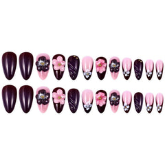 NSSHEL glossy acrylic nails with steel ball accents for daily wear.