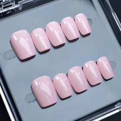 NSSHEL manicure kit contents shown with nails for easy home application.