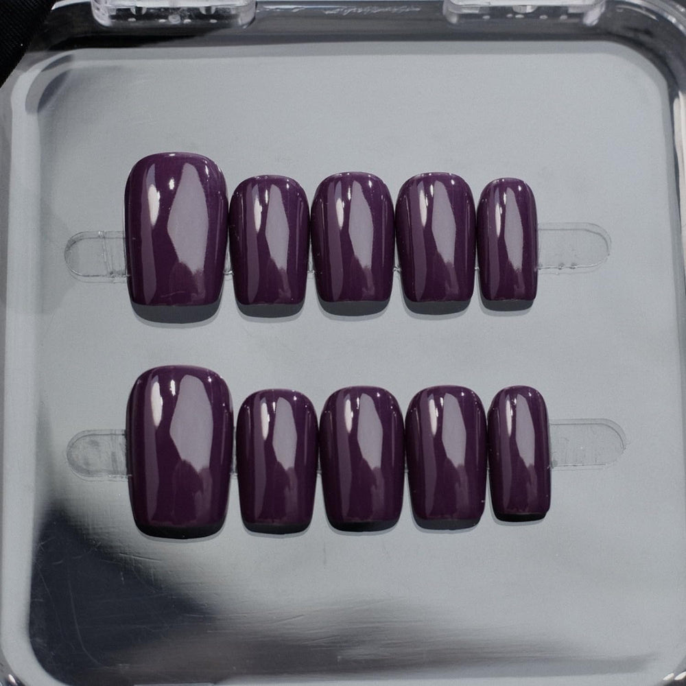NSSHEL Purple press-on nails kit with glue for easy at home manicure