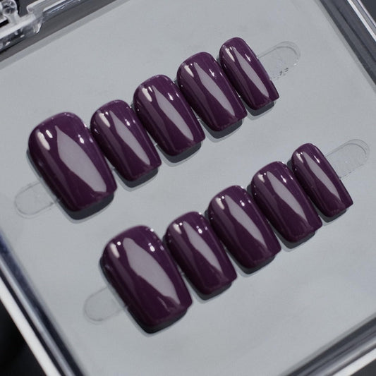 NSSHEL Purple press-on nails complete set for quick salon-like glam at home