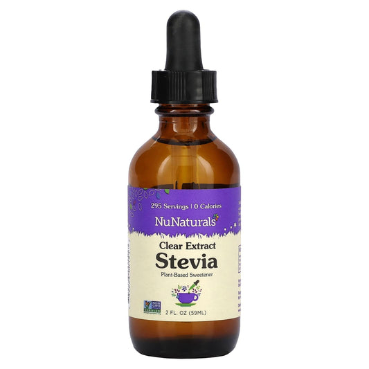 NuNaturals Clear Extract Stevia 2oz glass bottle