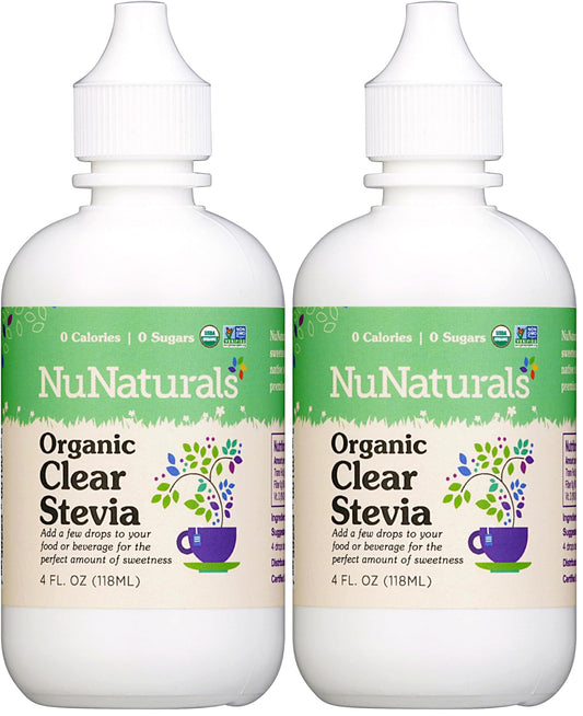 NuNaturals Clear Extract Stevia bottle front view (pack of 2)