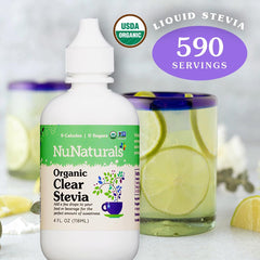 Ingredients: natural stevia extract, 20% grain alcohol, vegetable glycerin