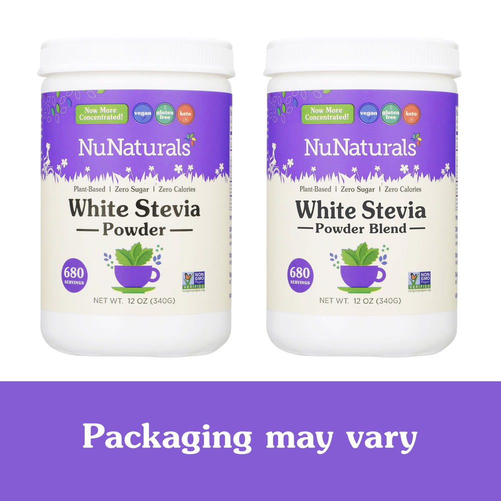 White Stevia Powder added to a glass of tea