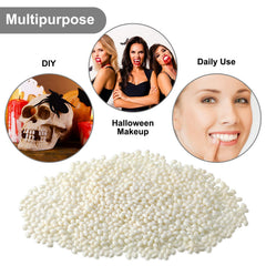 Natural-colored bead teeth pellets shown for reference