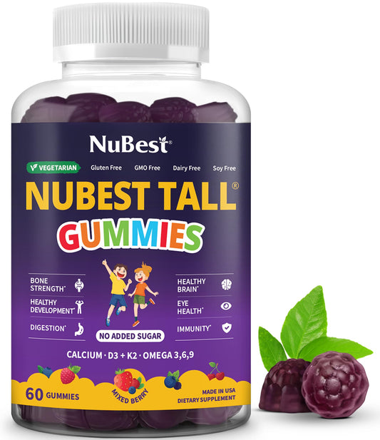 Front of NuBest Tall Gummies packaging
