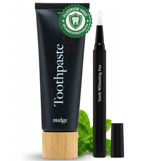 Nudge Advanced Whitening Kit packaging and toothpaste tube
