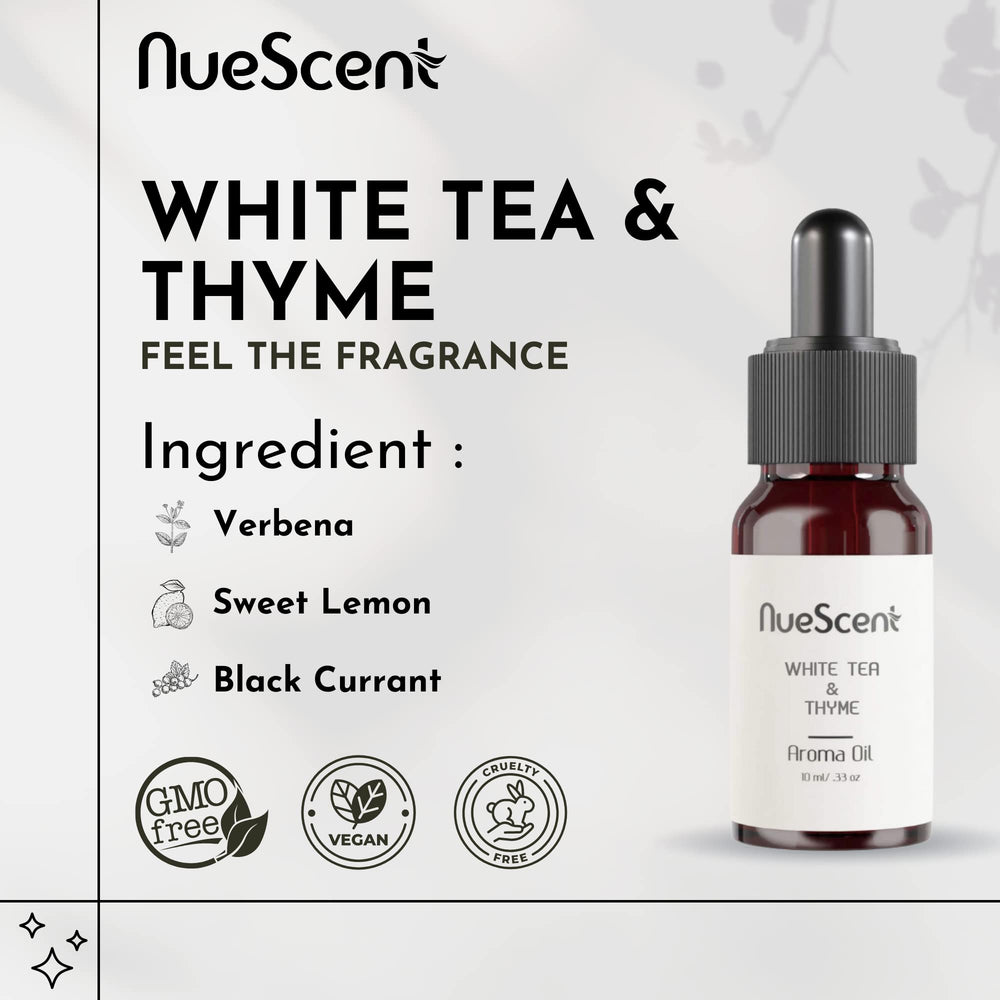 NueScent diffuser pour-action demonstrates easy one-step setup for fresh fragrance.