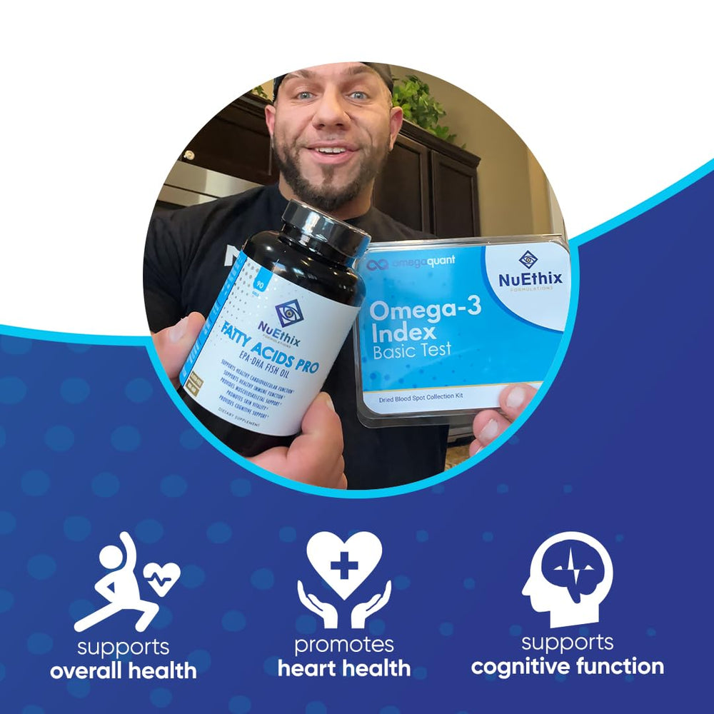 Front of NuEthix bottle with clean wellness branding and label