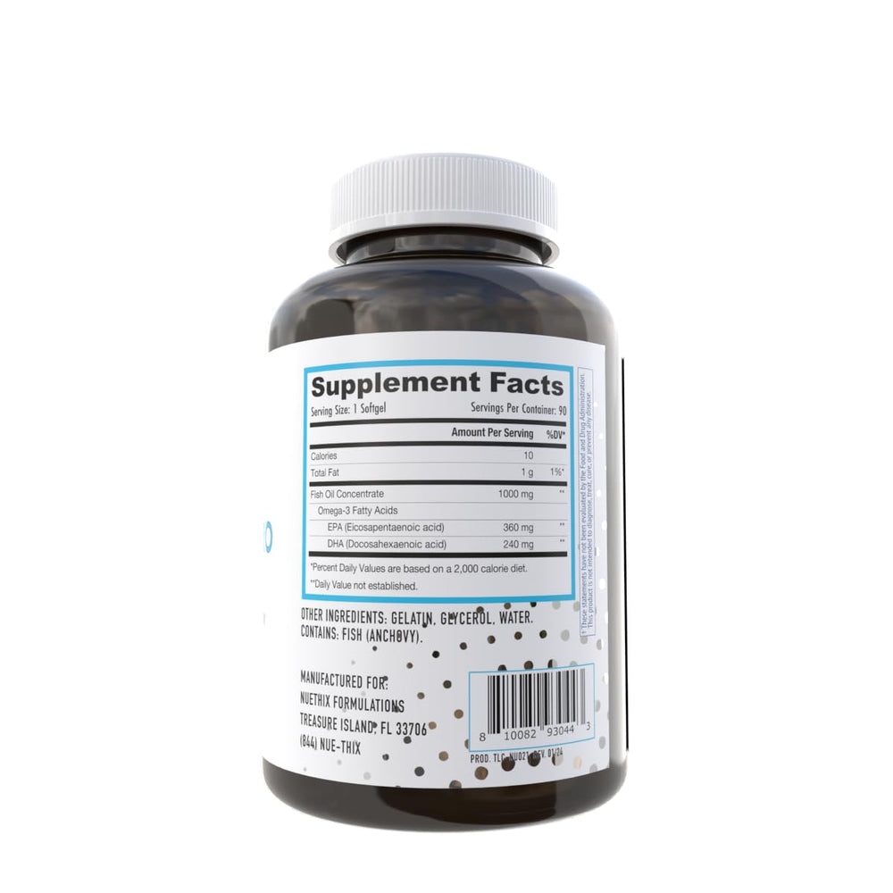 Close-up of softgel fish oil capsules