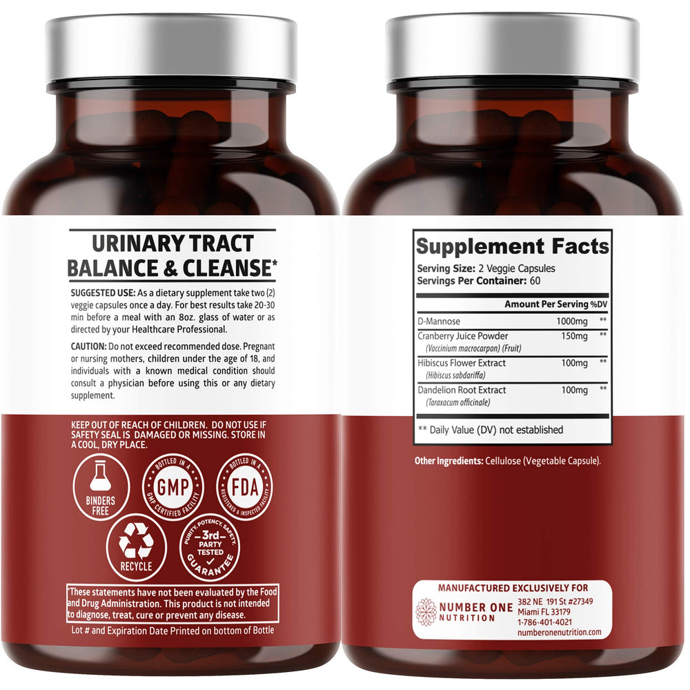 D-Mannose capsules 1350mg per serving