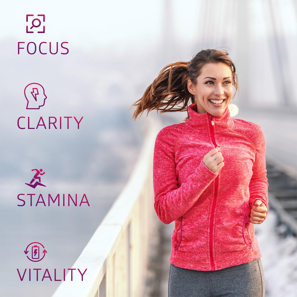 Graphics illustrating energy and cognitive support from the supplement
