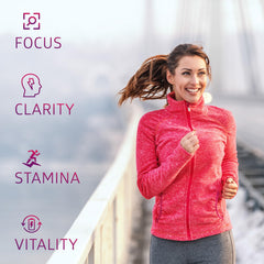 Graphics illustrating energy and cognitive support from the supplement