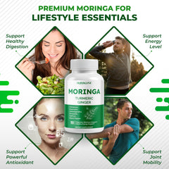 Close-up of Nurafuse Moringa 12-in-1 capsules