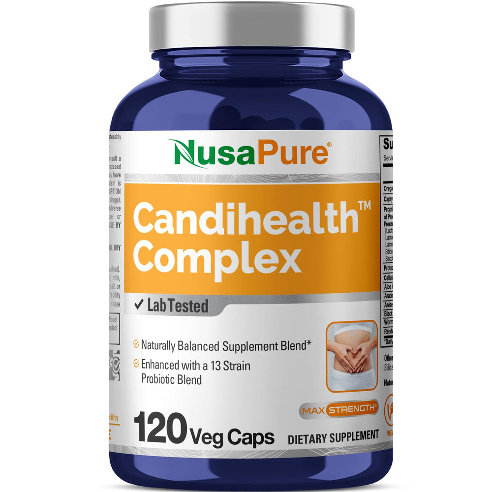 NusaPure CandiHealth Complex bottle with 120 veggie capsules