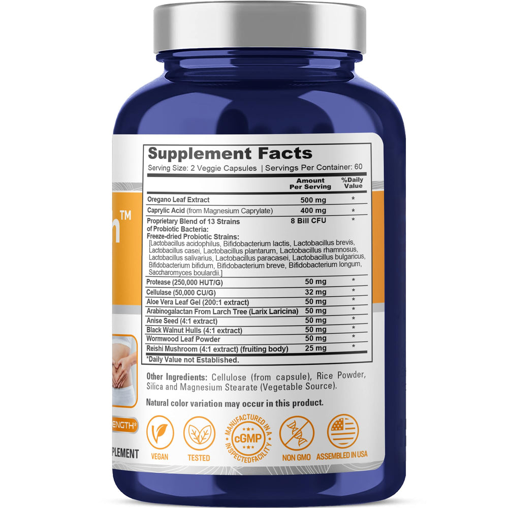 Close-up of bottle and label for CandiHealth Complex