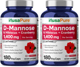 NusaPure D-Mannose Complex 1400 mg bottle with Hibiscus and Cranberry