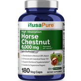 NusaPure Horse Chestnut 20:1 extract, 300 mg per capsule, 6,000 mg equivalent