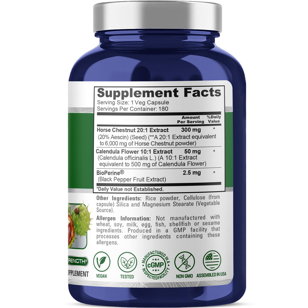Product label for NusaPure Horse Chestnut 20:1 extract