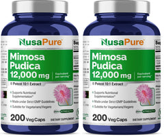 NusaPure Mimosa Pudica Seed bottle with 200 vegan capsules - Pack 2