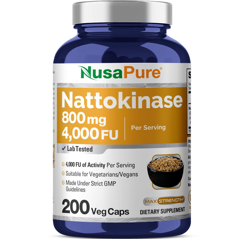 NusaPure Nattokinase bottle label front