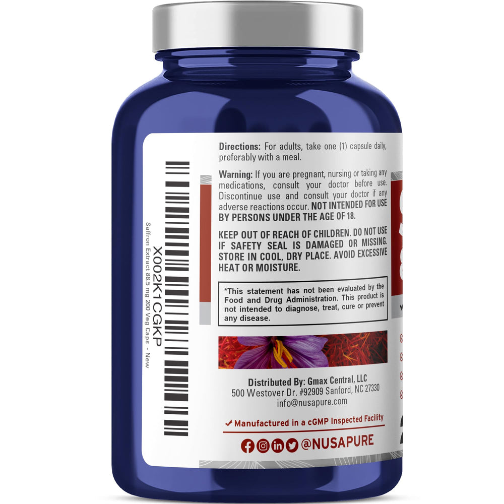 USA manufacturing and cGMP facility information on label