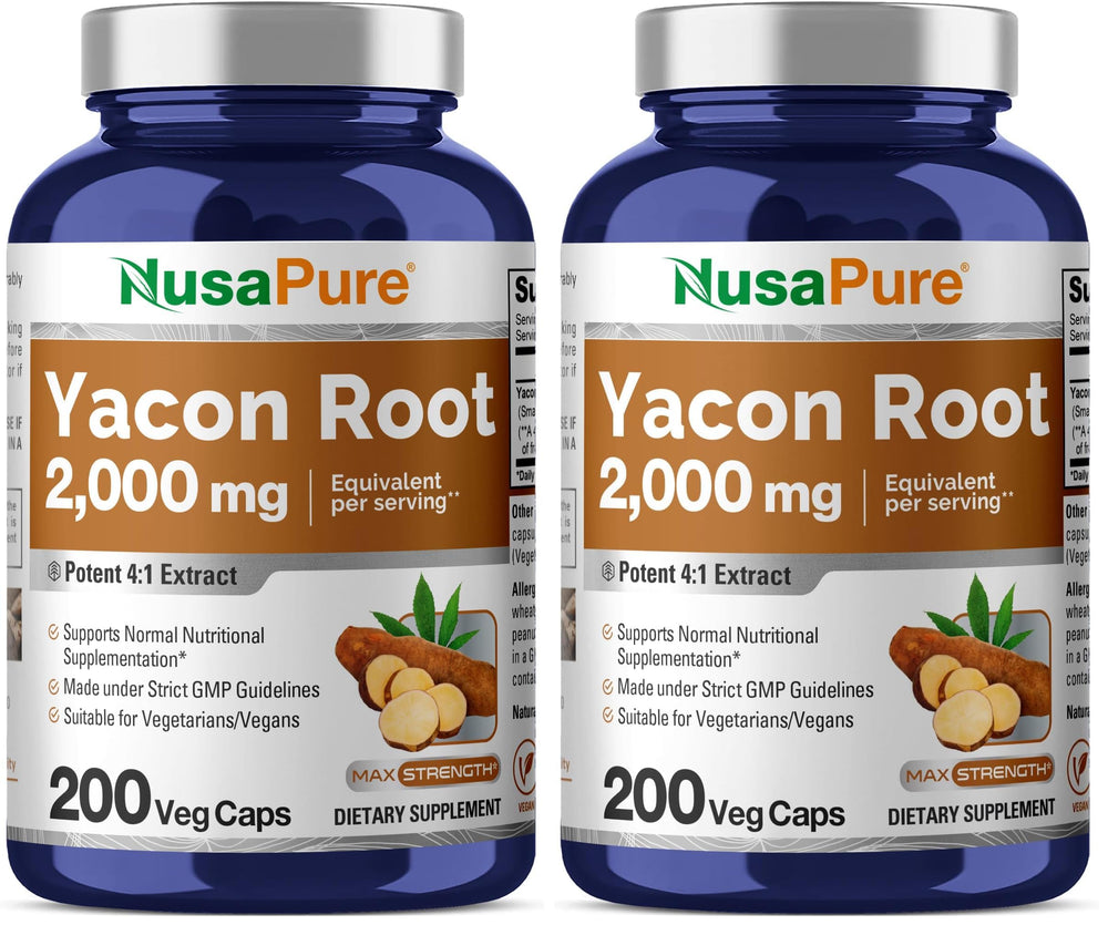 NusaPure Yacon Root Extract 2000mg bottle and label