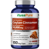 NusaPure Ceylon Cinnamon 20:1 extract capsule bottle and cap