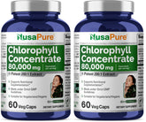 NusaPure Chlorophyll 200:1 Extract bottle with 60 capsules (2-pack) – hero image