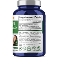 Close-up of label showing 80,000 mg per serving