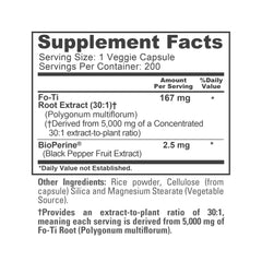 Fo-Ti 30:1 Extract ingredients panel photo
