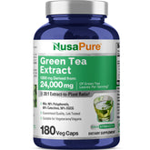 NusaPure Green Tea 20:1 Extract bottle with 180 vegan capsules
