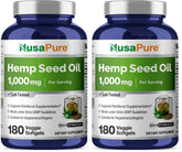 NusaPure Hemp Oil Capsules bottle with 1000mg per serving label