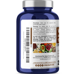 Close-up of label showing 120 mcg per capsule