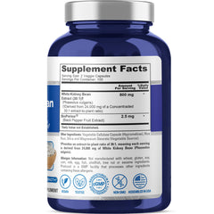 Per-serving information: 2 capsules with Bioperine