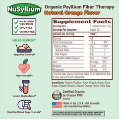 NuSyllium Organic Psyllium Husk Powder 30.5 oz back label
