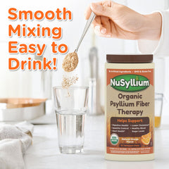 Psyllium powder mixing smoothly in water